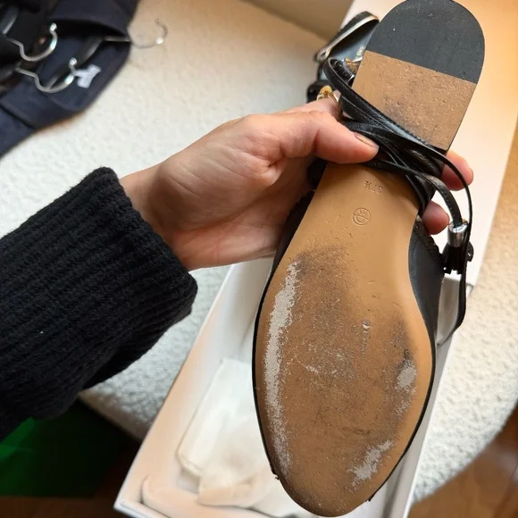 The Row Charlotte Flat Sandal (Black) (size 37.5) - Picture 7 of 8